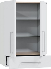 СанТа Шкаф подвесной Вегас 600x900 с ящиком белый – фотография-2