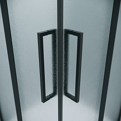 Grossman  Душевой уголок Cosmo 80x80x195 профиль черный матовый стекло шиншилла – фотография-9