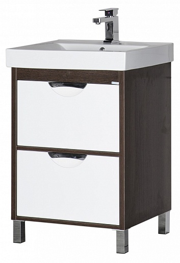 Aquanet Тумба с раковиной "Гретта 60" 2 ящика венге (171595) – картинка-9