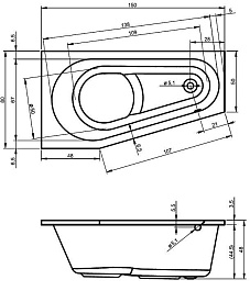 Riho Акриловая ванна DELTA 150 R – фотография-3