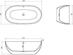 Ceruttispa Акриловая ванна Ami 170x75 CT9039 – фотография-3