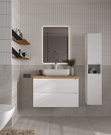 Зов Тумба под раковину Дион 80 подвесная под столешницу матовая белая – фотография-6