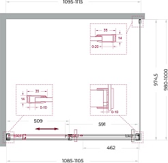BelBagno Душевой уголок Soft Close-1 SOFT_CLOSE-1-AH-1-110/100-C-GM 110x100 профиль оружейная сталь стекло прозрачное – фотография-4