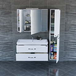 СанТа Тумба с раковиной Виктория 100 NEW подвесная – фотография-3