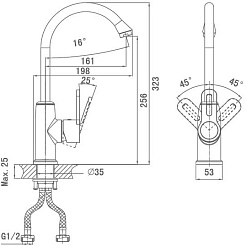 D&K Смеситель "Paulinus Rhein DA1352401" для кухонной мойки – фотография-2