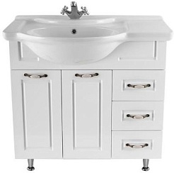 Водолей Тумба под раковину Капри 90 R (правое крыло) белая – фотография-1