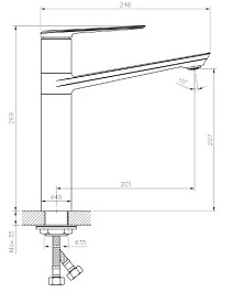 Mixline Смеситель для раковины 35k ML25-042 "Real" хром высокий излив – фотография-3