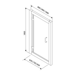 Excellent Распашная дверь в нишу 600 90 см – фотография-3