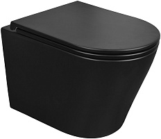 Azario Унитаз подвесной Teramo AZ-0053-UQ3-MB безободковый черный матовый
