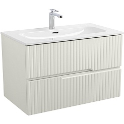 Cezares Тумба с раковиной Duet-N 80 подвесная CZR-8073-80 альпака брашированная – фотография-1