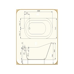 Фэма Чугунная ванна "Beatrice", ножки золото, покрытие RAL, металлик – фотография-6