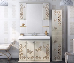 Misty Мебель для ванной Бабочка 105 бежевая патина – фотография-8