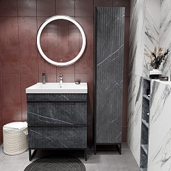 Mixline Шкаф пенал Окленд 35 R графит мрамор – фотография-3