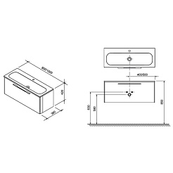 Ravak Тумба с раковиной Ring 80 серая – фотография-2