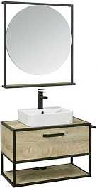 Акватон Мебель для ванной Лофт Фабрик 80 дуб эндгрейн – фотография-1