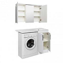 Runo Мебель для ванной Лира 105 L белая – фотография-5