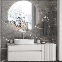 Brevita Мебель для ванной Pallisandro 120 L подвесная серая матовая