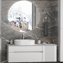 Brevita Мебель для ванной Pallisandro 120 L подвесная серая матовая – фотография-1