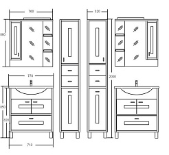 Бриклаер Мебель для ванной Бали 75 L венге – фотография-2