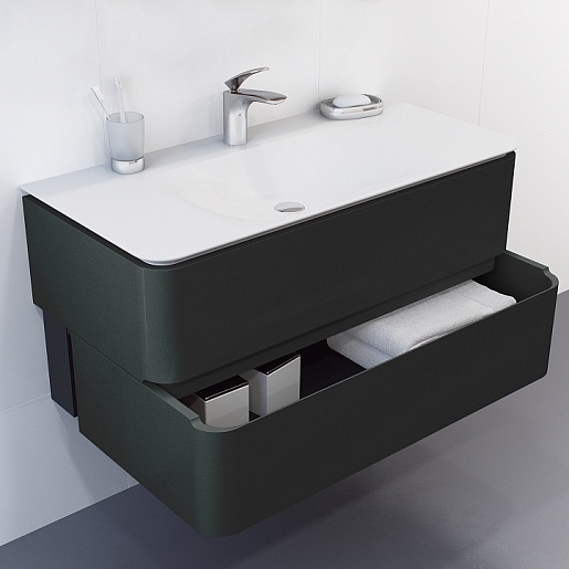 Am.Pm Мебель для ванной Sensation 80 L антрацит, глянцевая – фотография-14