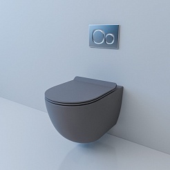 Esbano Унитаз Garcia подвесной безободковый серый матовый – фотография-2