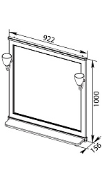 Aquanet Зеркало Валенса 90 черный краколет/золото (180043) – фотография-2