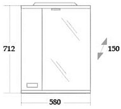 Onika Зеркальный шкаф Гамма 58.01 L – фотография-3