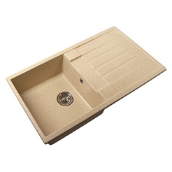 Акватон Мойка "ВЕРОНА" одинарная с крылом, светло-бежевая – фотография-1