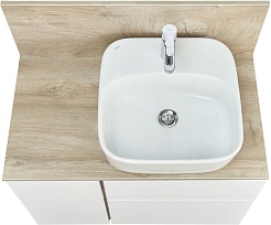 Акватон Столешница под раковину Мишель 80 со стеновой панелью дуб эндгрейн – фотография-3