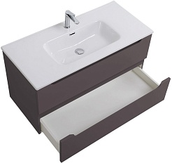 BelBagno Тумба с раковиной Etna 100 подвесная темно-серая матовая – фотография-7