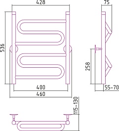 Стилье Полотенцесушитель Универсал-51 600х400 – фотография-2