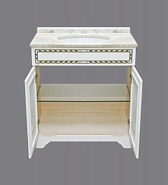 Misty Тумба с раковиной Элис 80 белая патина – фотография-4