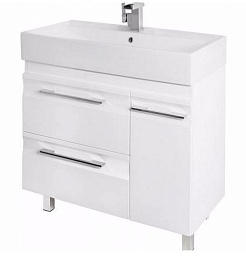 Водолей Мебель для ванной Мальта 90 R с ящиками белая – фотография-7