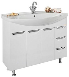 Водолей Тумба с раковиной Лира 105 белая – фотография-1