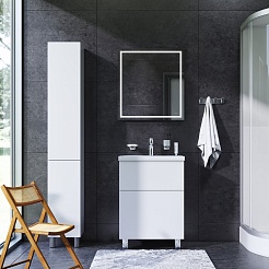 Am.Pm Тумба с раковиной Gem 60 белый глянец,напольная, с 2 ящиками – фотография-4