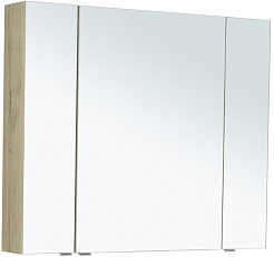 Aquanet Зеркальный шкаф Алвита New 100 дуб веллингтон белый – фотография-1