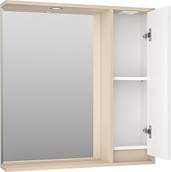 Brevita Зеркальный шкаф Balaton 80 R белый/бежевый – фотография-4