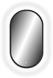 Continent Зеркало Prime Black Led 450x800 – фотография-4