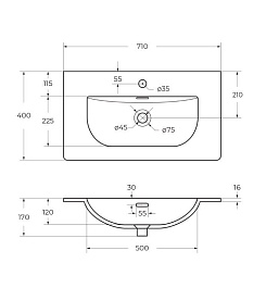 BelBagno Тумба с раковиной Kraft 39-70 подвесная Голубой матовый с раковиной BB-8099-3-70 – фотография-3