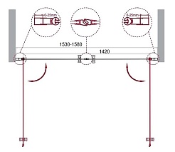 BelBagno Душевая дверь в нишу 158/195 ETNA-B-2-160-C-Cr – фотография-7