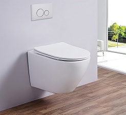 Esbano Унитаз Amapola подвесной безободковый белый – фотография-2