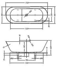 Kolpa San Ванна из искусственного камня Atys Retro FS 172x70 – фотография-2