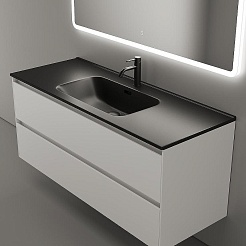 Sancos Тумба с раковиной Cento 120 белый глянец раковина Element 121 CN7006MB – фотография-2