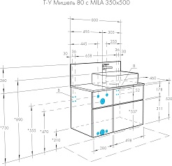 Акватон Мебель для ванной Мишель 80 дуб эндгрейн/белый – фотография-11