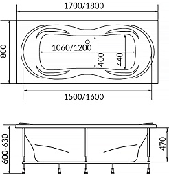 1Marka Акриловая ванна Dinamika 170х80 – фотография-4