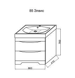 Misty Мебель для ванной Элвис 85 L напольная белая – фотография-6