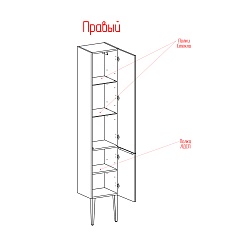 Зов Шкаф-пенал Севилья 35 матовый белый – фотография-6