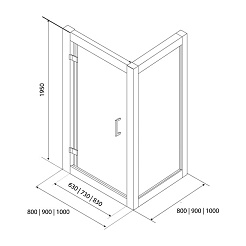Excellent Душевой уголок 600 80x80 квадратный – фотография-3