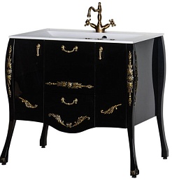 Aquanet Комплект Мебели "Виктория 90" черный/золото – фотография-10