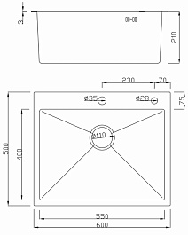 Hoffger Мойка для кухни 6050 Satin – фотография-4